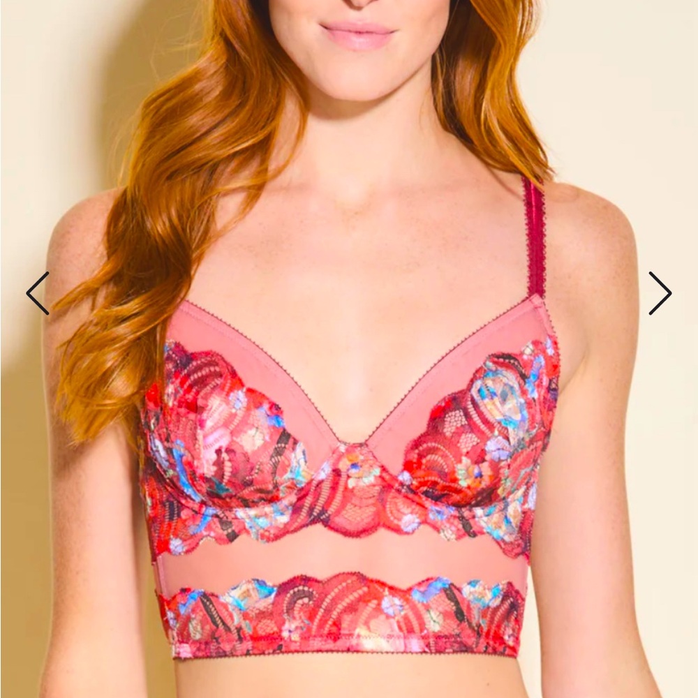 NWT NEW Cosabella 34B Demi Bra Puglia Lace Corset Underwire Roses